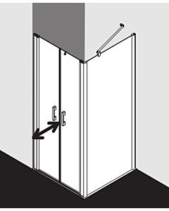 Kermi Pega porte battante PEPTD09320VZK 93x200cm, argent brillant TSG SR Arena C Clean, sur la zone de douche